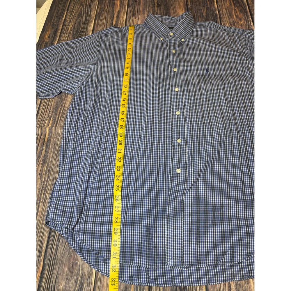 Ralph Lauren Shirt Mens XL Blue Gingham Check Blake Short Sleeve Button Down - Picture 3 of 11